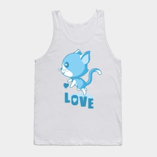 Hovering blue kitten in love. Tank Top